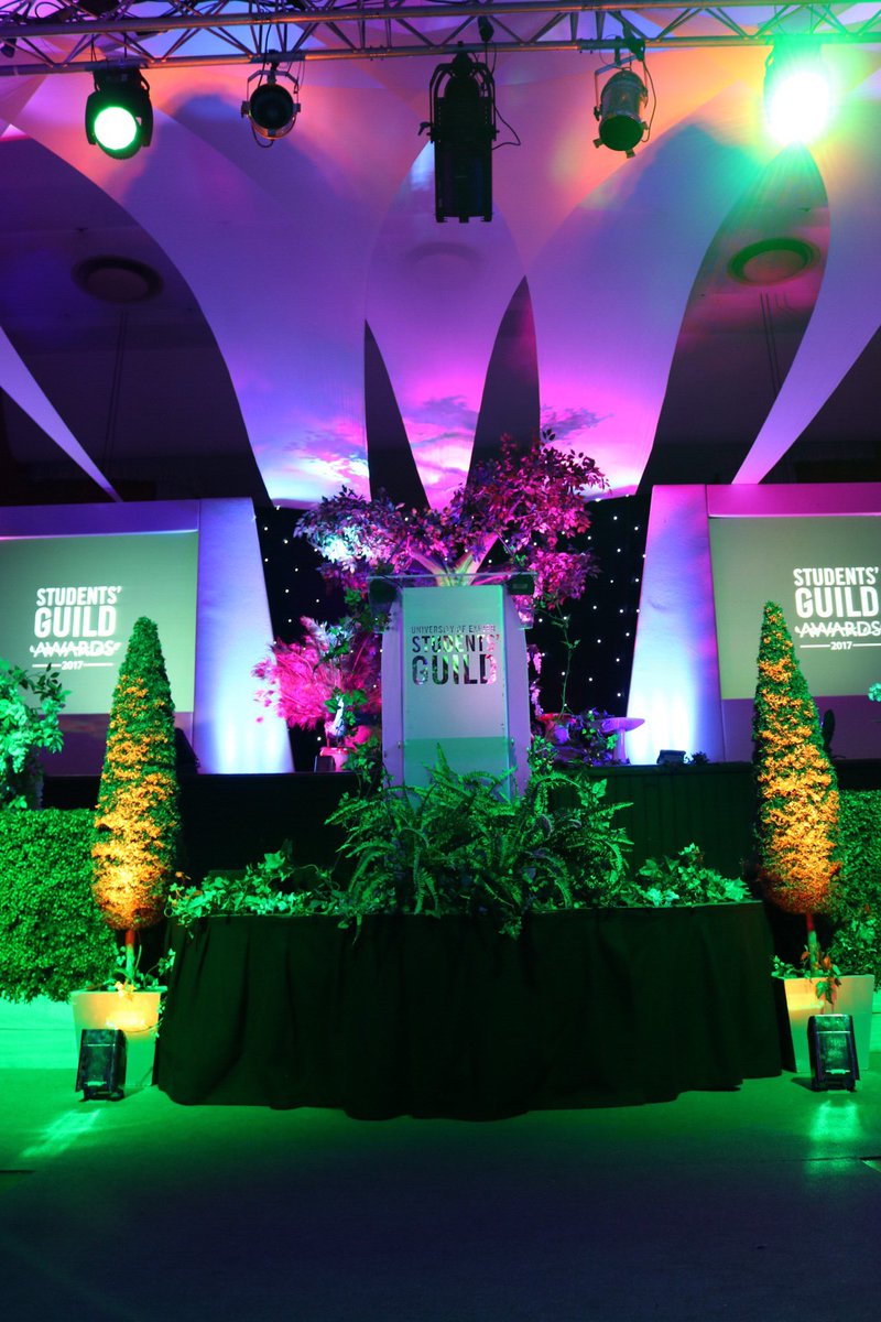 WarwickEventsWE's tweet photo. Set and ready for tonight's Guild Awards #ExeterGAs #props #decor #Midsummer #production #theme https://t.co/PoFKpLhfY9