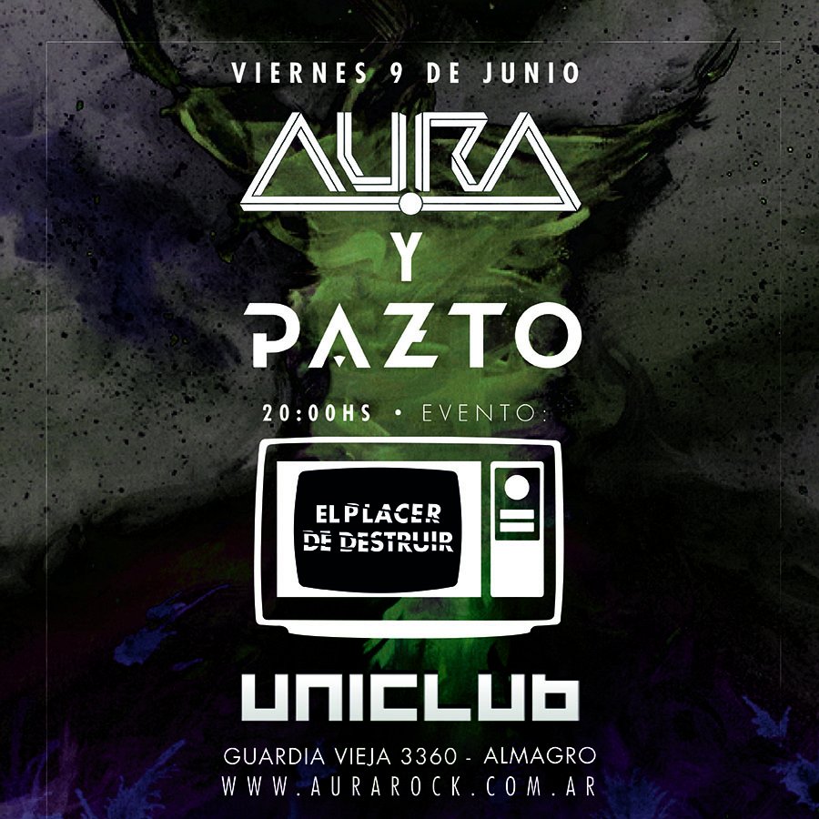 #Agenda <a href="/UniclubBA/">UNICLUB</a>
💥ESPECIAL DOBLE DE #ROCK!🤟🍻
#Aura + #GROOVESTOCK
Guardá tu entrada de AURA y quedate a la Groovestock pagando la mitad!!