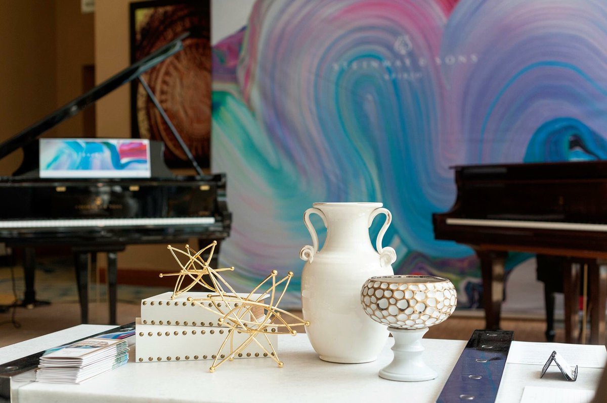 tiplerdesign's tweet photo. We love these details from our "living room" design for @SteinwayAndSons at the @WoodlandsShow! https://t.co/7dIoCnPQw4