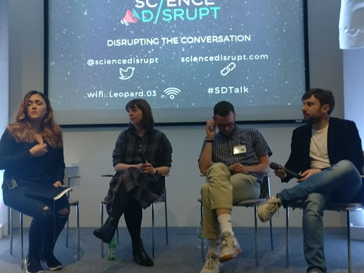 radicalscipod's tweet photo. With our amazing speakers finished presenting, it's time for the panel session! Hope to get some interesting questions and responses #SDTalk https://t.co/JF0GQ3apNd