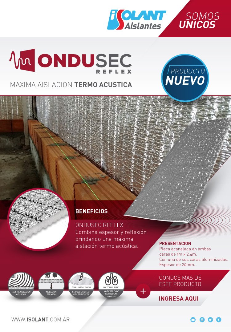 Isolant_SA's tweet photo. ¡Nuevo Producto! Ondusec Reflex
Máxima #aislación termo acústica
#OndusecReflex #Aislantes #AislaciónTermoAcústica #SomosUnicos https://t.co/P6EO8rMStk