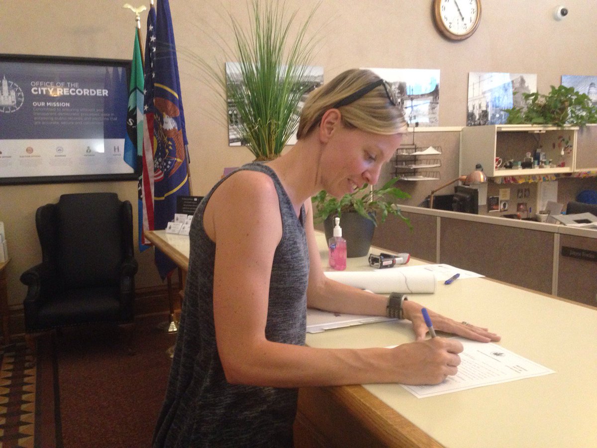 Cushman4Council's tweet photo. It's official! I have filed my candidacy for SLC City Council District 3! #RealWomenRunUT #JustRun #localgov #CushmanforCouncil https://t.co/Xad8VMRgXS