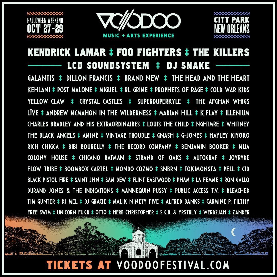 Stoked to be back in New Orleans this October for <a href="/VoodooNola/">Voodoo Experience</a>! Tickets go on sale Friday: voodoofestival.com