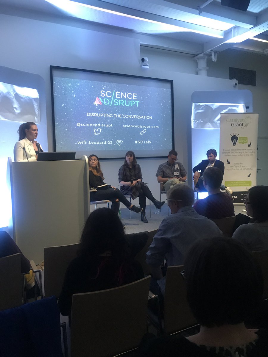 laurawheelers's tweet photo. Really great event!!! @sciencedisrupt  hosted by @digitalsci ! Was such a fab convo! Very lively! #SDtalk https://t.co/qGgvVuxANB