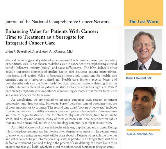 JNCCN's tweet photo. ICYMI: Enhancing Value for Patients With #Cancer: Time to Treatment as a Surrogate for Integrated #CancerCare #hsronc https://t.co/LAY6m2HcJb