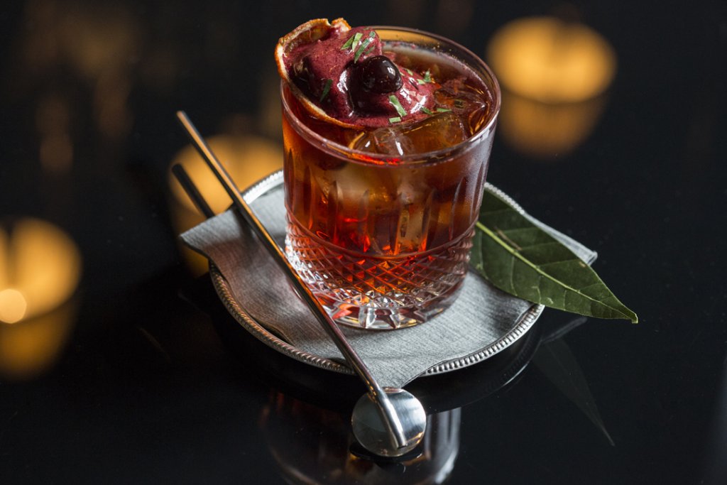 A perfect after-dinner sipper made with gin, Chinotto soda, blood orange sorbet and <a href="/cinzanoofficial/">Cinzano</a>. bit.ly/2rtaqvs #NegroniWeek