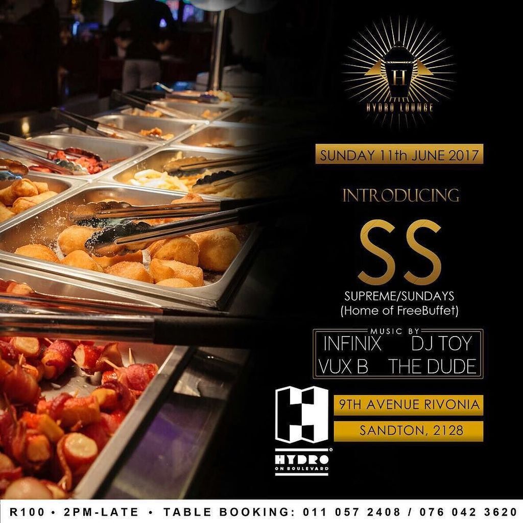 ihydro_X's tweet photo. #SupremeSundays home of Free Buffet🔥🔥🔥every Sundays at #HydroLounge Door opens at 2Pm-Late #HydroKitchen #HydroOnB… https://t.co/Wvs4lpiIKw https://t.co/iO96zz5rlT
