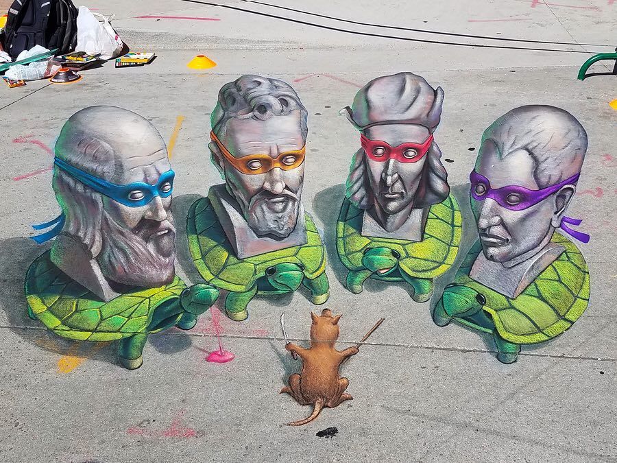 The renaissance ninja turtles by <a href="/chriscarlsonart/">Chris Carlson</a> in #denver #colorado 
globalstreetart.com/punchymcskelet…

#globalstreetart #paintedcities #streetar…
