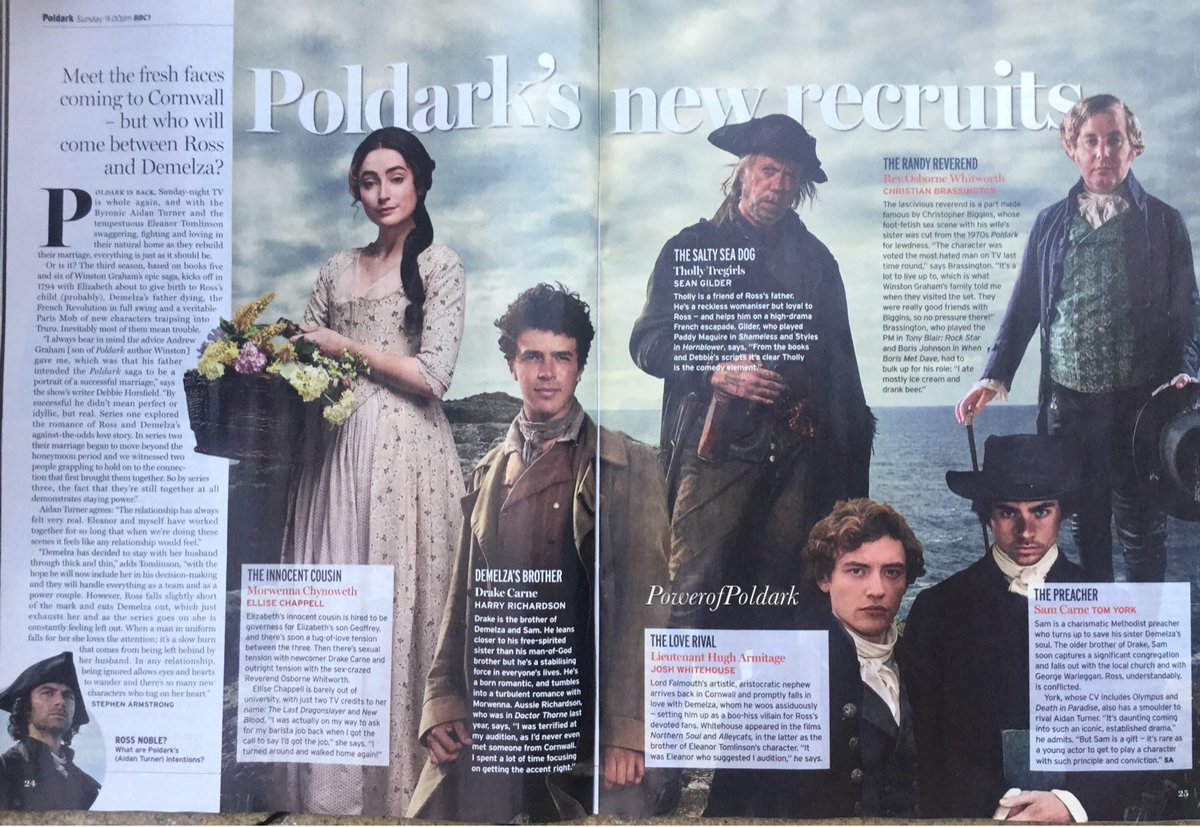 PowerofPoldark's tweet image. .@RadioTimes #Poldark @BBCOne new characters @joshisatree @TomYork_ #HarryRichardson #SeanGilder #ChristianBrassington #ElliseChappell