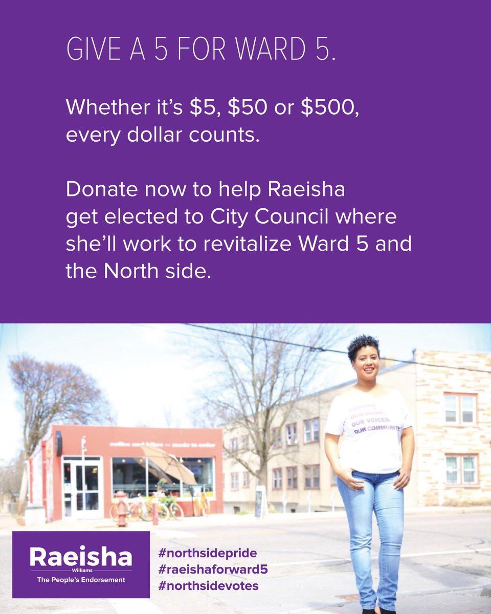 RaeishaForWard5's tweet photo. As the weather heats up, so is our fundraising! Donate 5 for Ward 5 and help elect Raeisha Williams to City Council! https://t.co/FS6bgvakwX https://t.co/6QOvkLjFTS