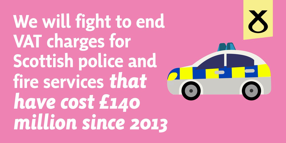 🔎 FACT CHECK: Police Scotland is the only UK police service charged VAT by the Treasury, costing £140m since 2013. #ScotDebates #VoteSNP