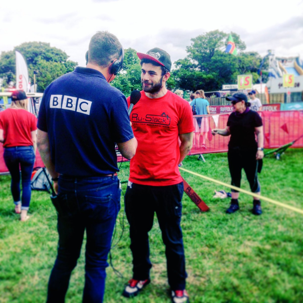 RuSlack's tweet photo. Check out Ben frm #RuSlack being interviewed live on @BBCRadioSuffolk talking all thing #Slacklining & @SuffolkShow https://t.co/sAINjApLg0