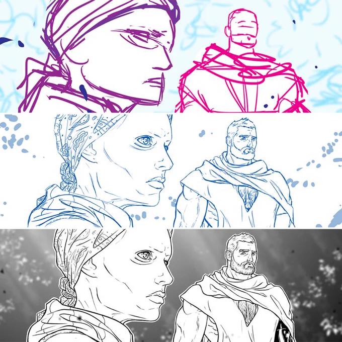 Sneak peek at issue 20, from rough to finished inks 