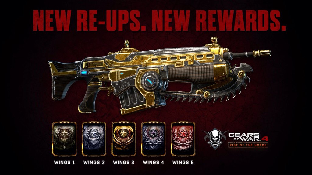GearsofWarMX's tweet image. 5 nuevos re alistamientos y 6 nuevos skins de arma en color dorado y negro #GearsofWar4 #Riseoftheorde