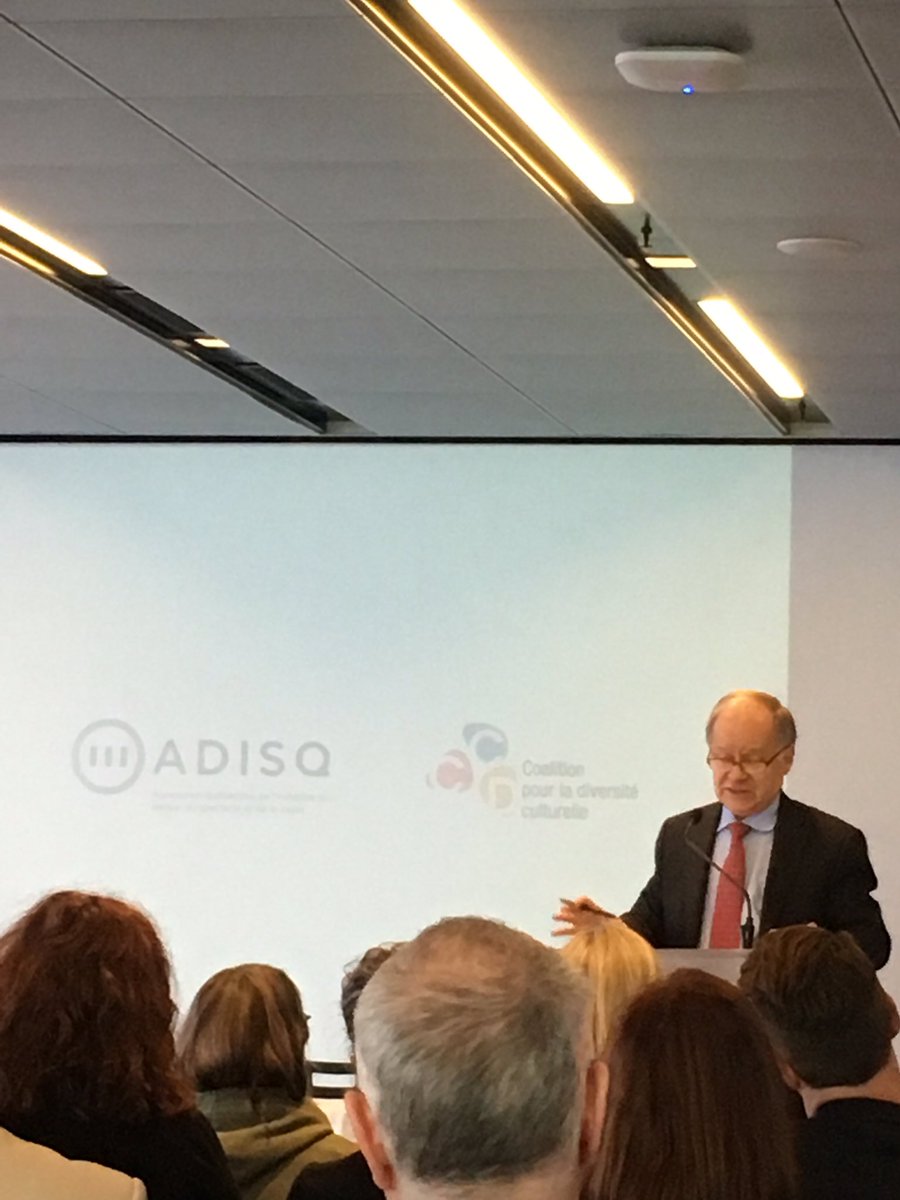 Intéressante présentation de <a href="/Raymond_Bachand/">Raymond Bachand</a> sur l'ALENA et la #culture @ITHQofficiel par @CDC_CCD et <a href="/ADISQ_/">Adisq</a>