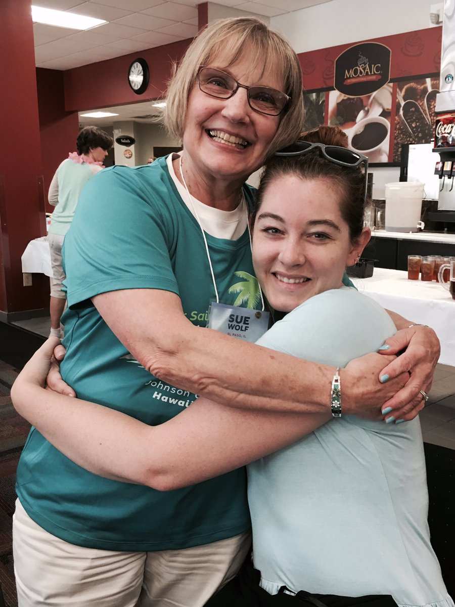 billtothewolf's tweet photo. @mandyharvey meeting her biggest fan (my mom!) at Senior Saints @JohnsonUniv !! #SSLuau https://t.co/4zdsEuNHw0