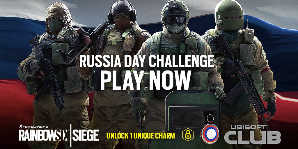 Rainbow Six Siege A Twitteren Russia Day Challenge Now Live In Rainbow Six Siege Unlock A Free Russia Flag Charm Https T Co 97a04hkjus