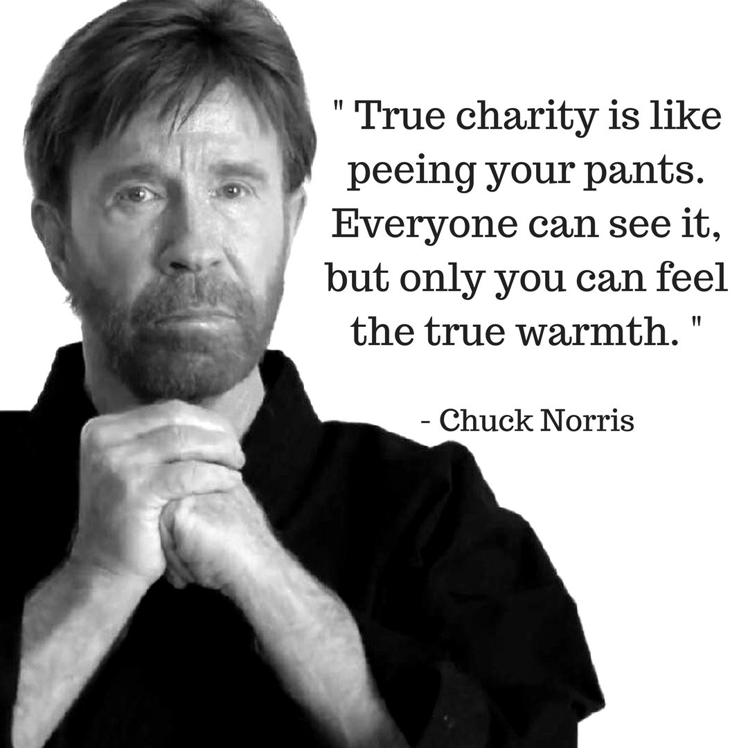TheFalseQuote's tweet photo. True charity can be accomplished by one roundhouse kick #charity #happy #smile #quotes #quoteoftheday https://t.co/m074dl6xJ0