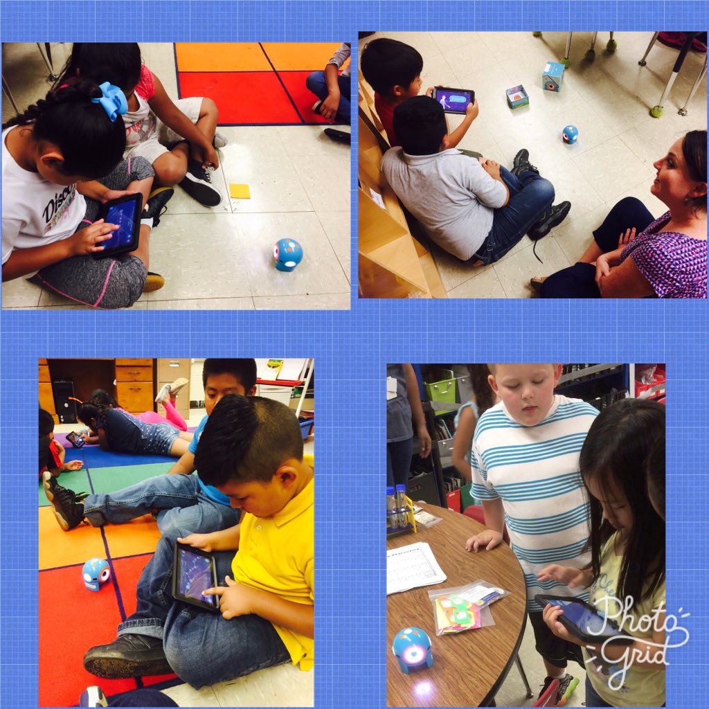 RachaelBegarly's tweet photo. Today we met the Dot robots. They are so proud when they figure it out! #growmaury @Keipace @resducks #dotrobot https://t.co/2oCVWAYrOB