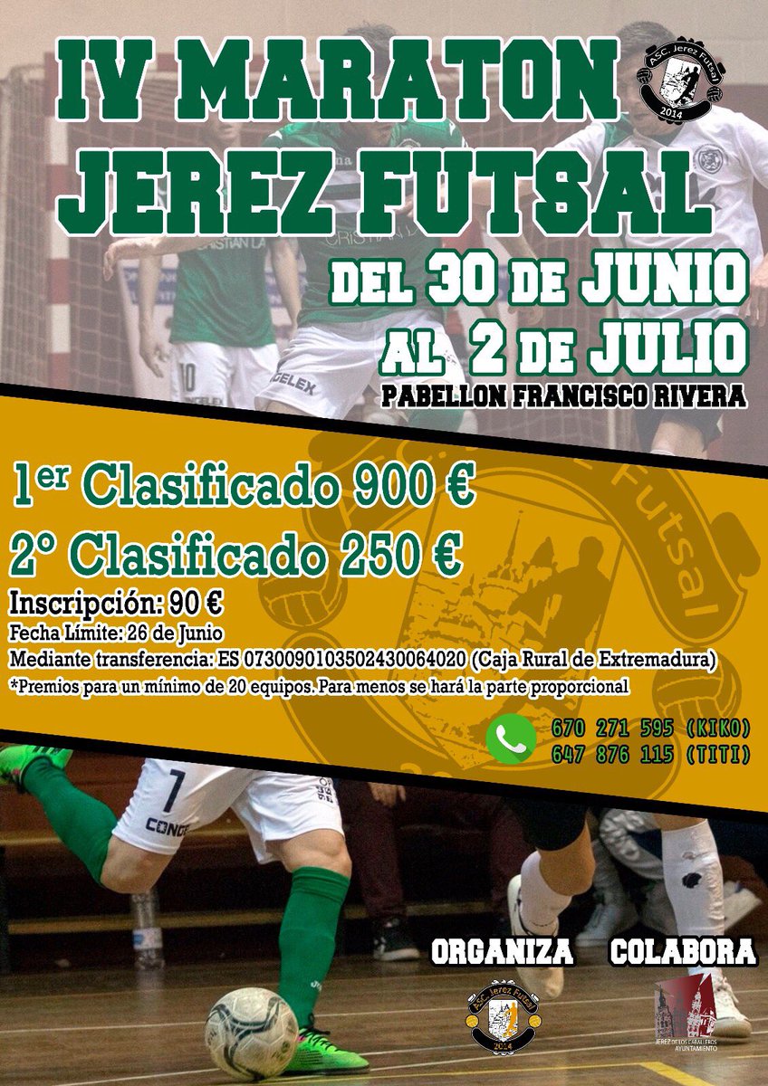 YA ESTÁ AQUÍ NUESTRA IV MARATON!!
APUNTATE! disfruta con nosotros de un gran finde en el pabellón Fco Rivera
*nuestro equipo no participa