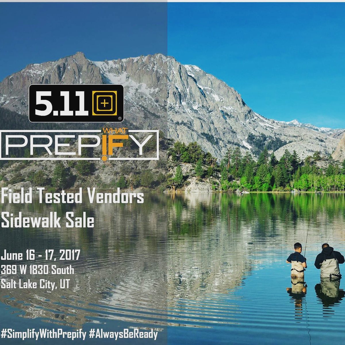 ParaToday's tweet photo. Visit Prepify at the the 5.11 "Field Tested Vendor Sale" in Salt Lake City June 16th and 17th!
#AlwaysBeReady #SimplifyWithPrepify https://t.co/J75bN5cyd3