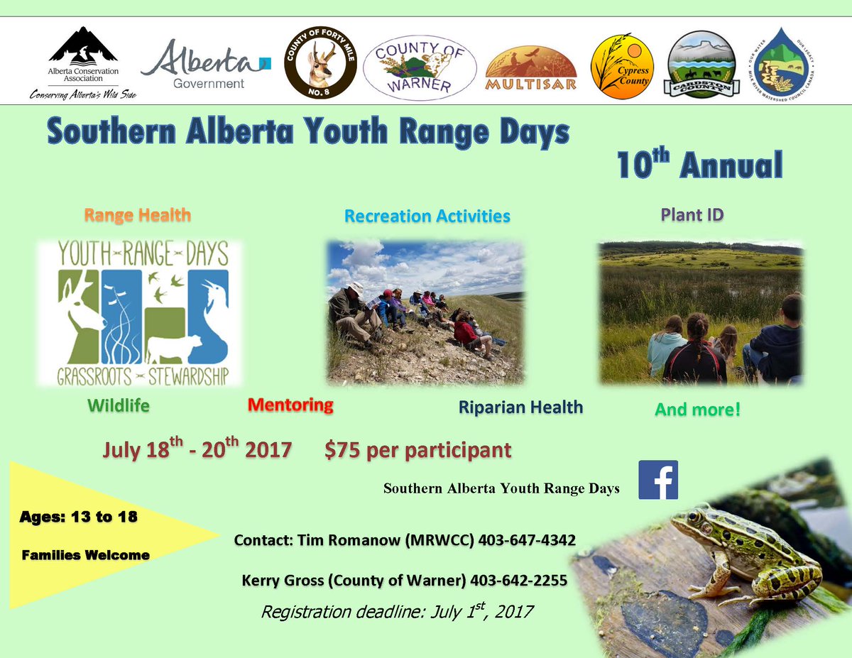 The Southern Alberta Youth Range Days (YRDs) program is an interactive event for youth and families that will run from July 18-20, 2017.