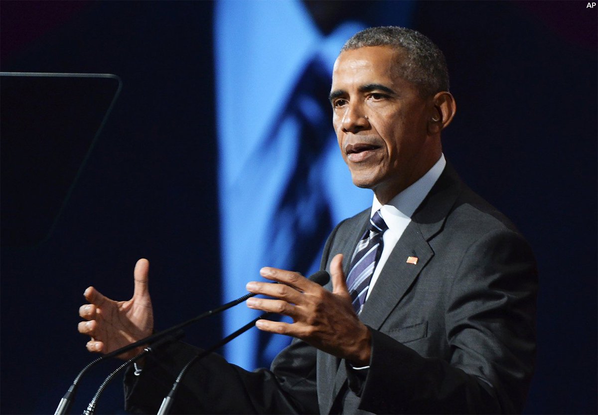 ABC's tweet image. Obama says Paris climate agreement still has a chance despite "temporary absence of American leadership." abcn.ws/2sQli5R
