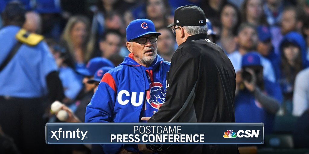 CHSN__'s tweet photo. [COMING UP] Joe Maddon's press conference will be streamed here after the #Cubs game ends: https://t.co/5PEJmpXelO

#CubsTalk https://t.co/h5fPS2i4BK