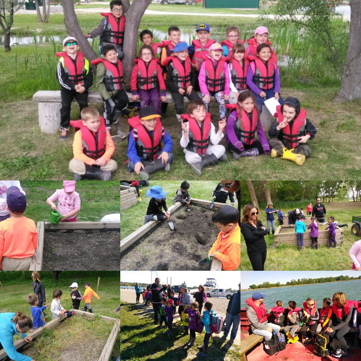 Day 8: Thanks to Mrs. McFadden and her  SK/1 class!  They did an excellent weeding and planting maple seeds in the garden beds.