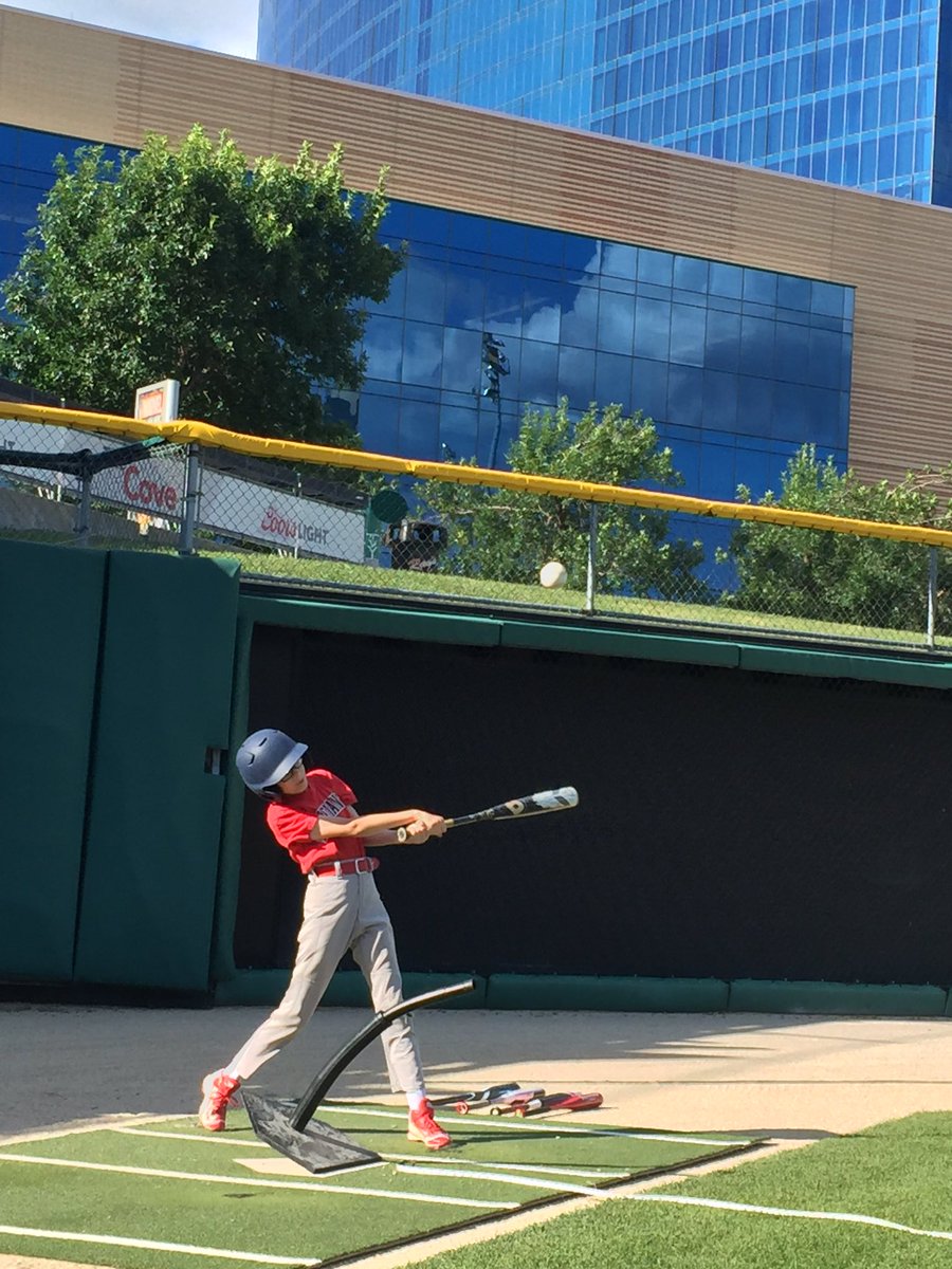 Knocking it out of the park at Little League's Pitch, Hit &amp; Run competition.