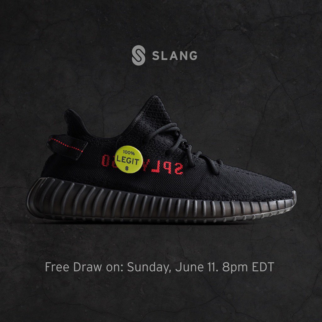_georgebarker_'s tweet photo. Win this "Yeezy Boost 350 V2 Bred" in the free weekly draw on Slang · https://t.co/EGwbJGIYxU https://t.co/3Y74DgBLQ3