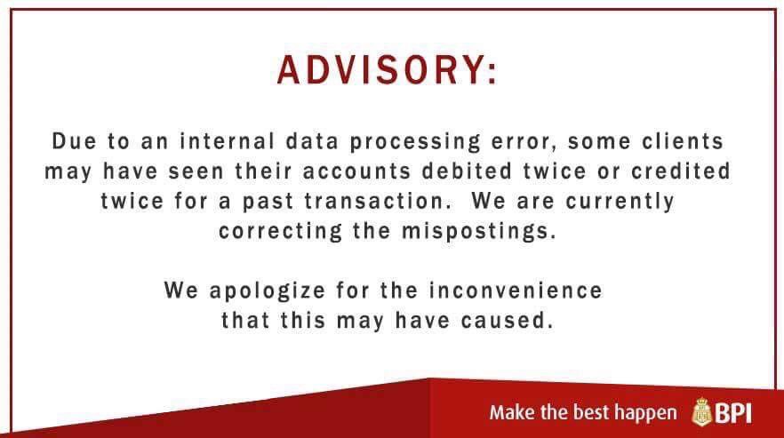 inquirerdotnet's tweet image. .@TalktoBPI reports internal data processing error; official says "not a hacking" incident  | @Philbizwatcher