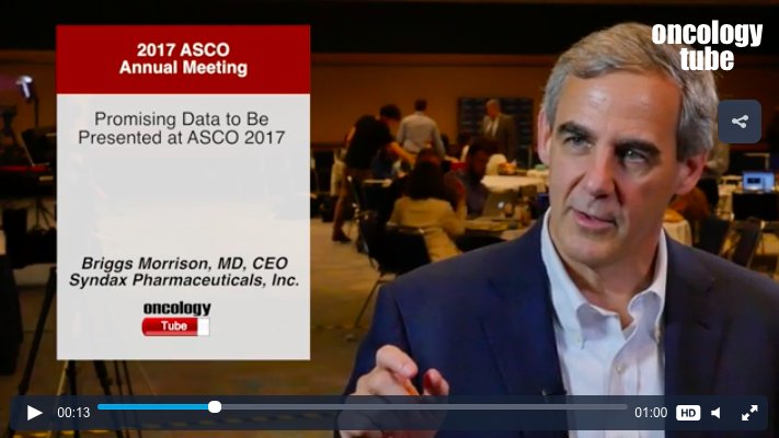 oncologytube's tweet photo. Promising Data to Be Presented at #ASCO17 https://t.co/mojahOitev #CancerResearch #CancerTherapy #CancerTreatment #Cancer #Syndax #Oncology https://t.co/7LkQk24oqJ