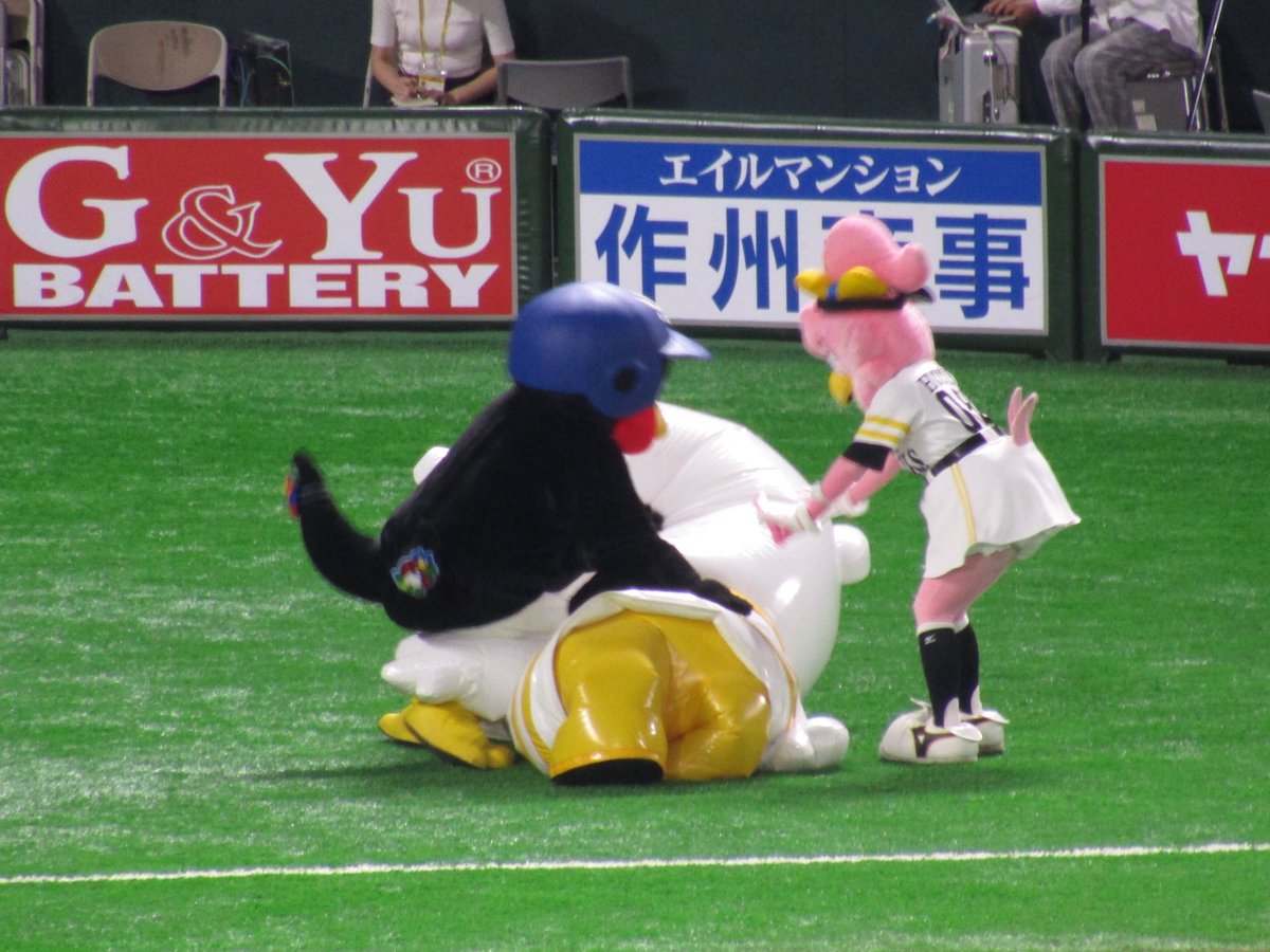 Keisuke つば九郎 ふうさんをイジメる つば九郎 ふうさん ヤフオクドーム 福岡ソフトバンクホークス ハリーホーク