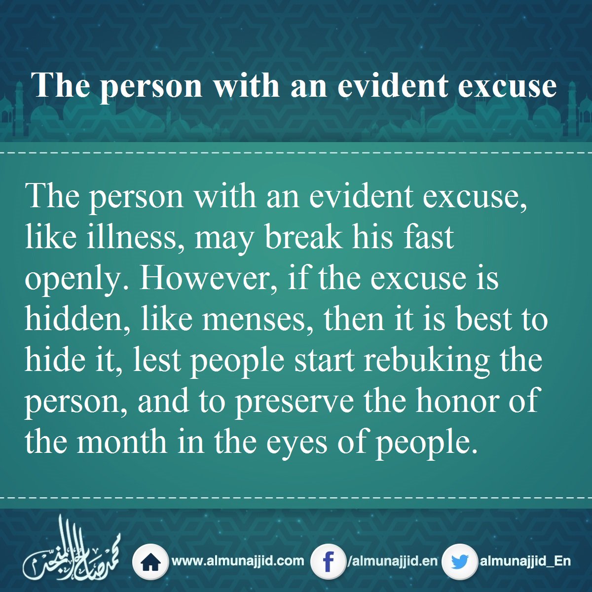 almunajjid_En's tweet photo. The person with an evident excuse
#excuse #Islamic #Islaamic #Ramadhaan #Ramadan #Ramadhan https://t.co/zerf8Yee1g