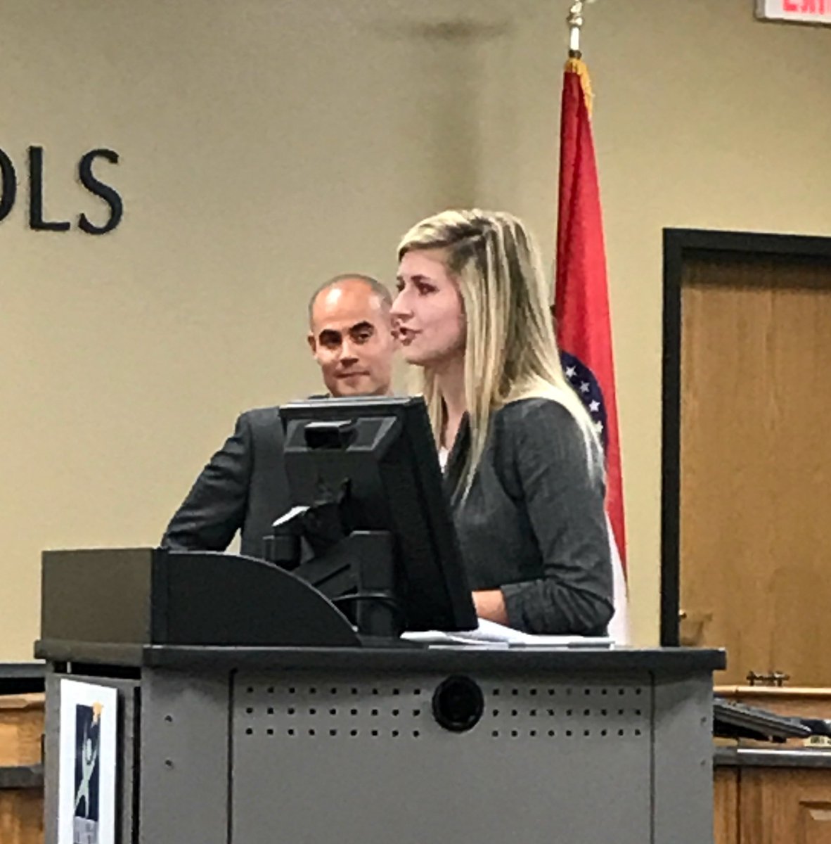 DrJ_Anderson's tweet photo. Recent @GHSEvents grad Abby sharing her @questghs opportunities w/ the BOE. Amazing experiences! #spslearning https://t.co/FtvG3OVxGS