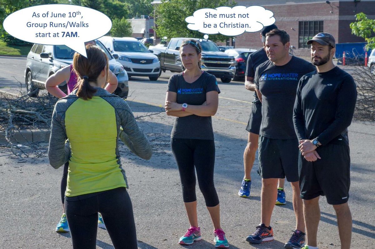 HopeWaterIntl's tweet photo. Hey all, just a reminder our Group Runs/Walks shift to 7AM this coming Saturday. Time to beat the heat #HWI #helpotherswin https://t.co/W8SJrd5YUe