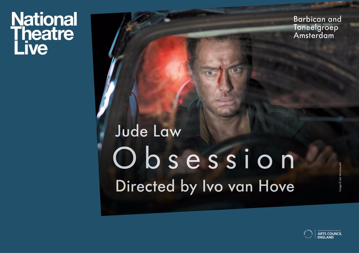 wellscinema's tweet photo. Coming soon from @NTLive First up, Obsession, a dark psychological tale starring Jude Law! Recorded live from the Barbican. Thu 29 June 7pm https://t.co/yWPRSc4F1W