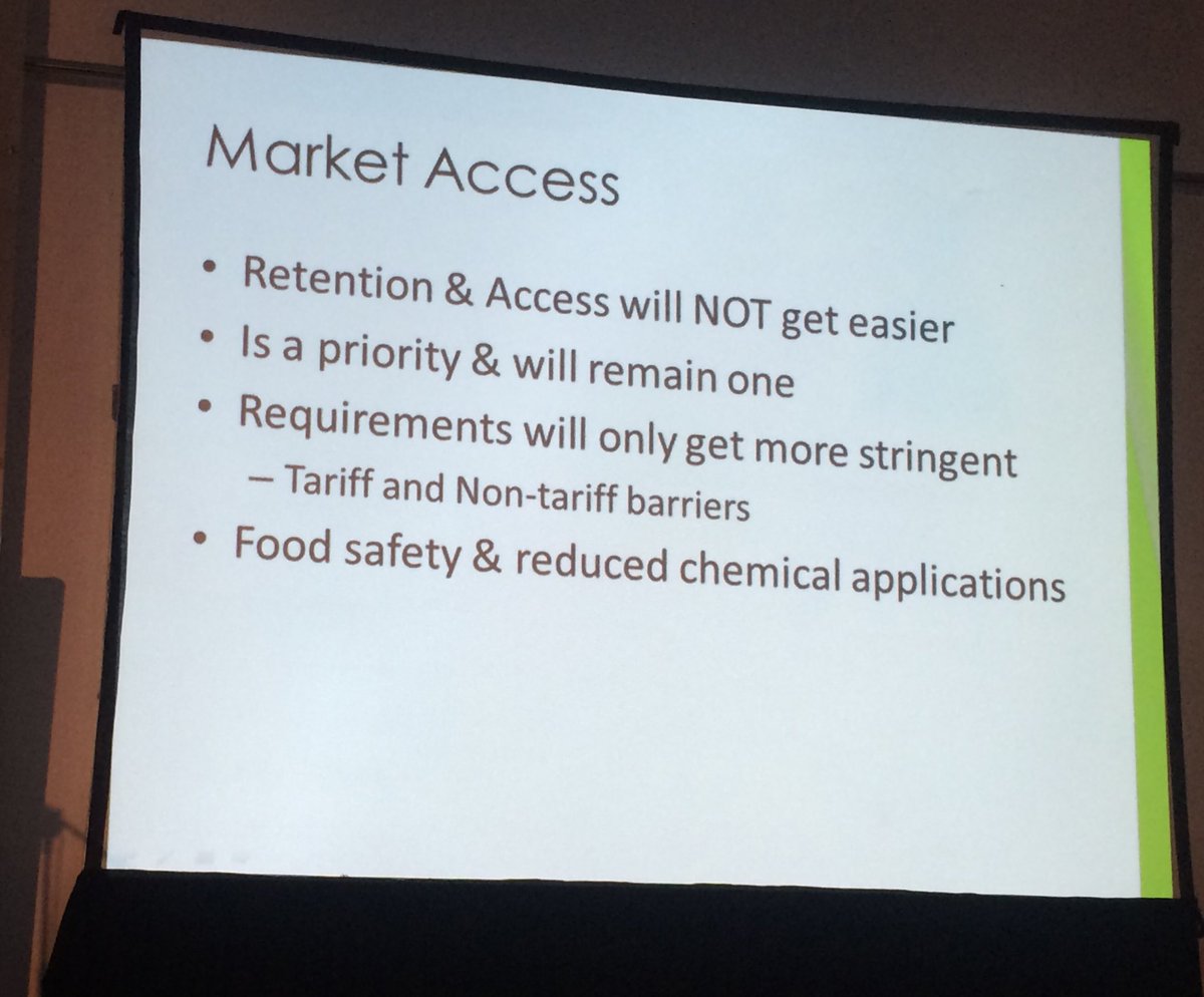 Hortgro's tweet photo. Du Preez: Market Access will be an ongoing concern for industry to ensure producers' fruit has home. #TechSymposium17 https://t.co/iat48dv076