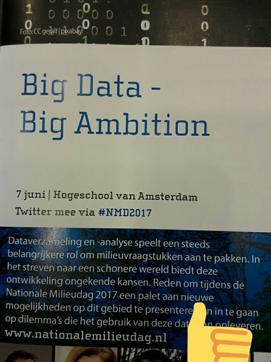 <a href="/VeiligOntwerp/">EenVeiligOntwerp</a> aanwezig op #nmd2017, iets met big data en <a href="/extveilig/">Externe Veiligheid</a>. Dataverzameling kan ook rol spelen bij veiligheid in Nederland.