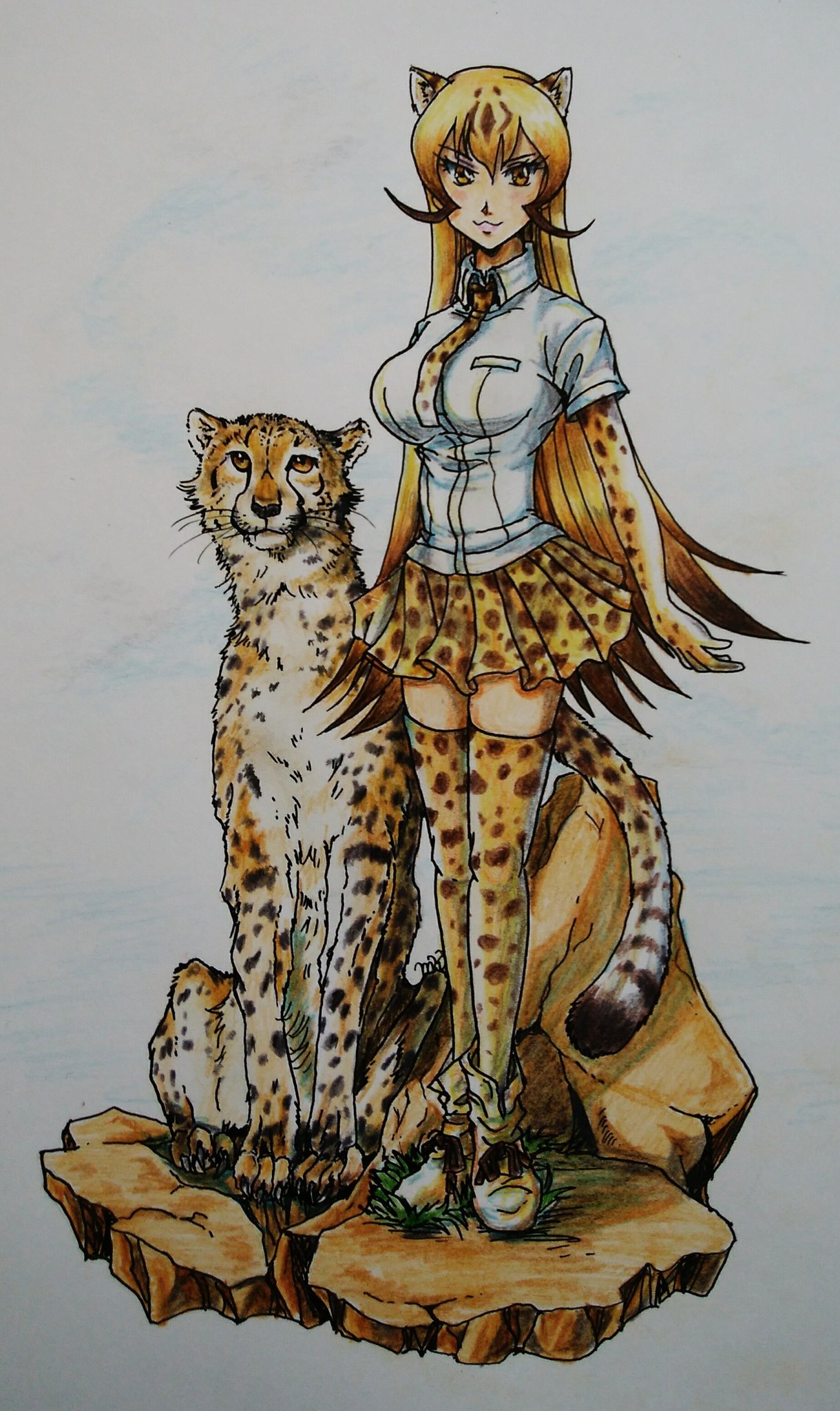 Maeka Auf Twitter けものフレンズ けもフレ アナログ絵 イラスト 色鉛筆 チーター チーターさん ノ 走る姿がカッコいいよね B T Co Kryxhzp2i5 Twitter