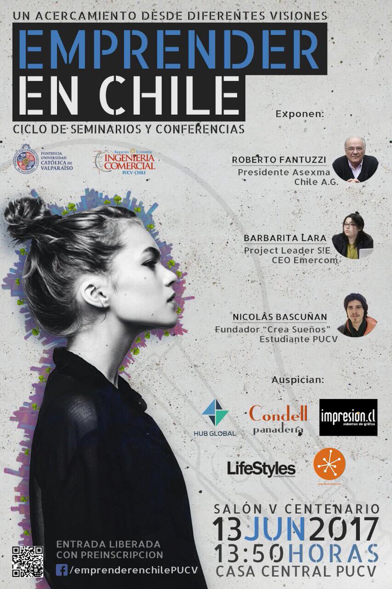 barbaritalaram's tweet image. La próxima semana hablemos de emprendimiento! De lo bueno y lo malo. Qué tan difícil es emprender en Chile?! @comunidadpucv @Instituto3IE