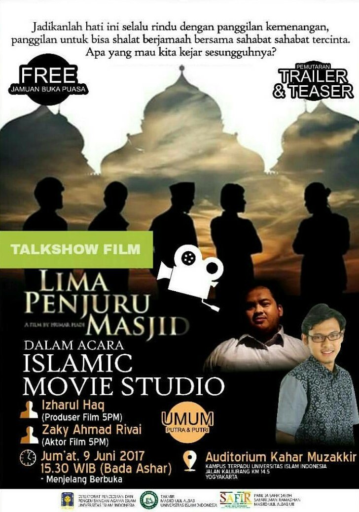 Info Kost Jogja On Twitter Inforamadhan Talkshow Film Lima Penjuru Masjid Free Jumat 9 Juni 2017 15 30 Auditorium Kahar Muzakkir Uii