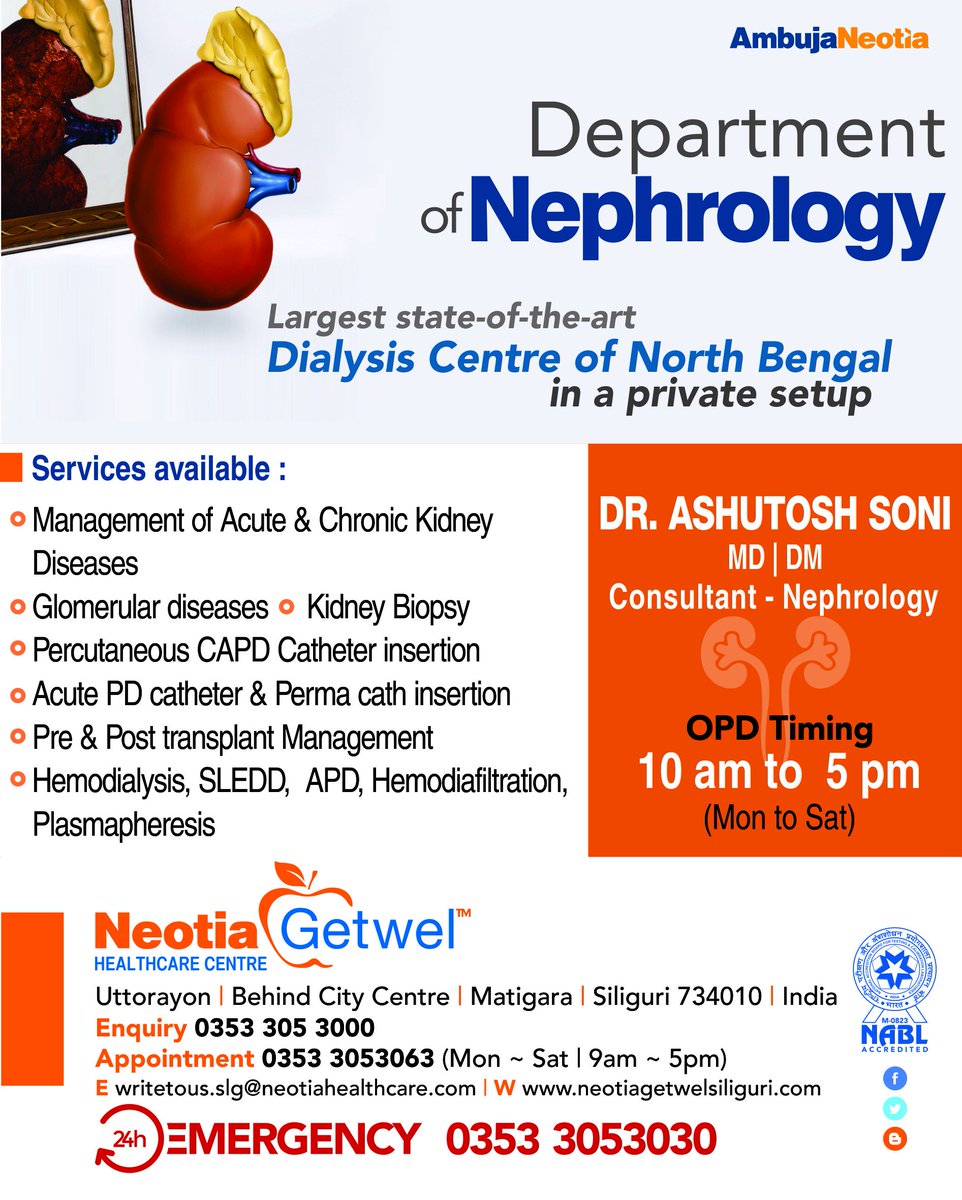 ngmh_official's tweet photo. #NeotiaGetwelHealthcareCentre #Nephrology #Stateoftheartdialysis
#kidneycare #Siliguri #NorthBengal #Worldclasshospital https://t.co/tkYpO0xmjD
