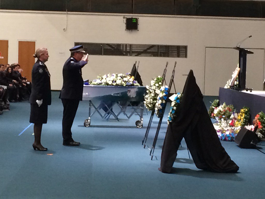 NewsTalk4BC's tweet photo. Snr Const Brett Forte was farewelled in Toowoomba today @DarrenCurtis9 telling @BenDavis74 about the touching, emotional tribute #ValeBrett https://t.co/uqDMQpa0RT