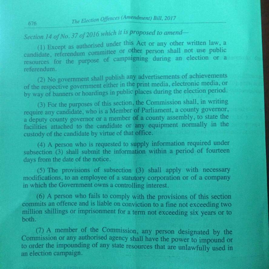 IamHumbaba's tweet photo. Jubilee violating law thru Adverts under #GoKDelivers #JubileeDelivers
 See section 2
Duale wants to amend by deleting the Bill in bunge. https://t.co/O0MCNji9Ko