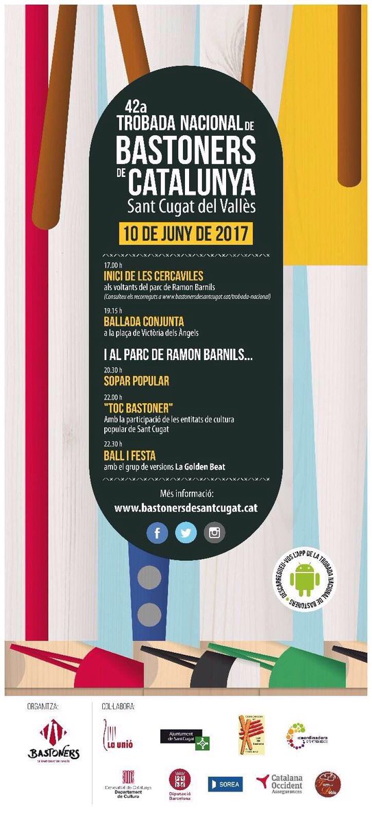 Gralluts's tweet photo. Aquest cap de setmana ens fa molta il·lusió ser-hi!! @Bastonersstc #TrobadaSTCugat #Bastoners https://t.co/ZimI8QkJTh