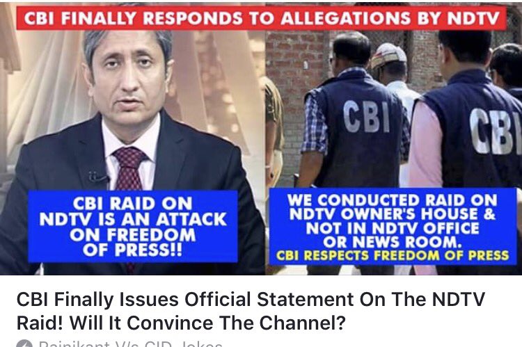 Gitanjali_DS's tweet photo. https://t.co/qoxT674WEF
Statement from #CBI is indeed eye opener for us
#NDTVRaid
#NDTVFrauds https://t.co/sYhEyn5GOx