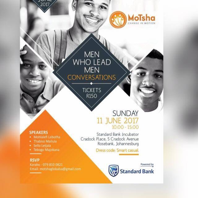 DIASLR's tweet photo. Join @coach_thabiso on 11 June 2017.  #menwholeadmen #menshealth #changeinmotion @StandardBankZA #realmen #GENTLEMEN https://t.co/hbsD9q1u59