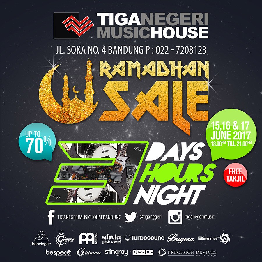 "TNMH Ramadhan SALE 2017 - 3 Days, 3 Hours, 3 Night”! 15,16,17 June 2017, 18.00 - 21.00, Discount Up To 70%! Free Takjil! Are U Ready Guys!